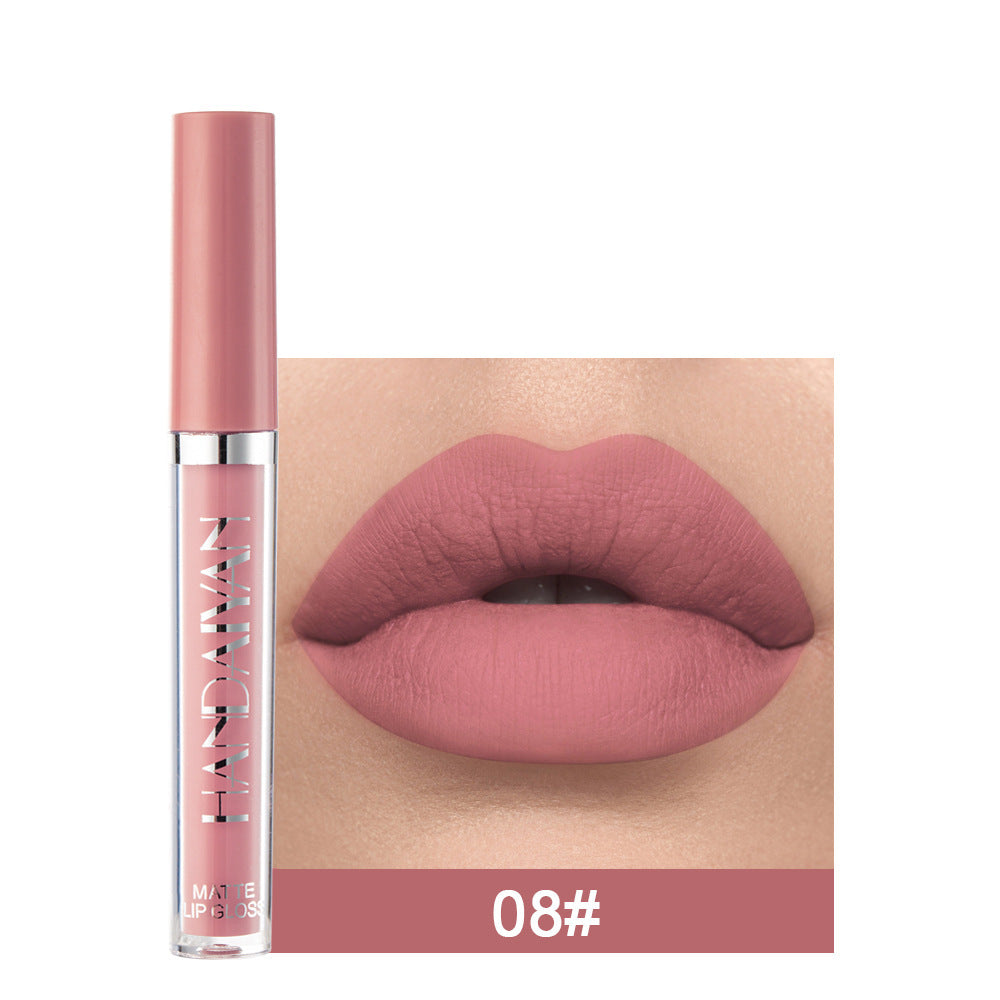 Matte Liquid Non - fading Non - stick Cup - shaped Lip Gloss, a Type of Liquid Lipstick