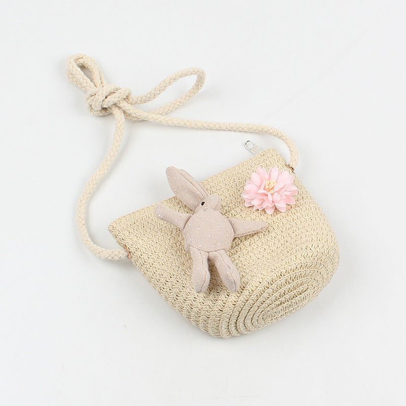Korean-Style Girl's Adjustable Rabbit-Themed Sun Hat and Matching Shoulder Bag for 4 - 8 Years Old (Sold Separately)