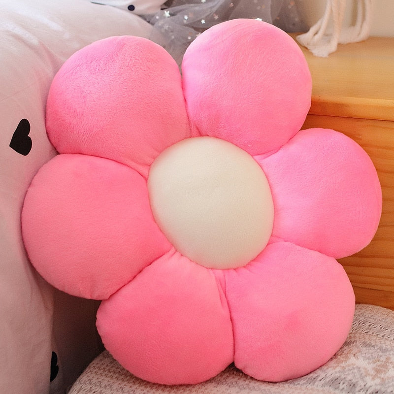 Soft Furry Plush Peach Blossom-Shaped Pillow for Baby Home Decor