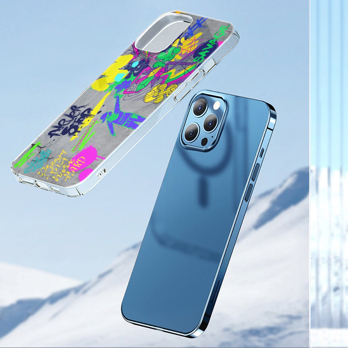 iPhone 14 Series TPU Mobile Phone Case with Inspirational Graffiti Art (Designed by Dunbi)