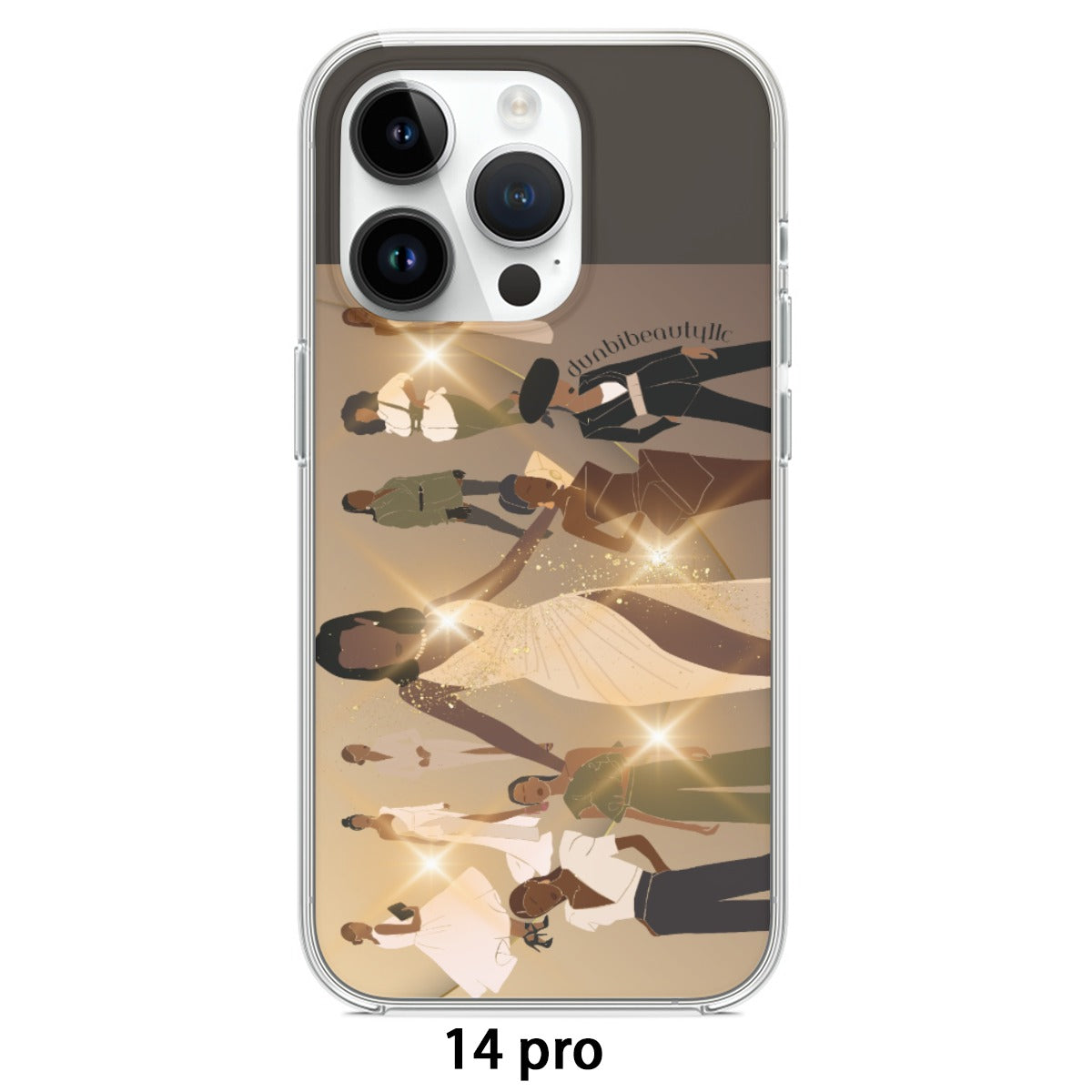 Dunbi-Designed TPU Black Mobile Phone Case for iPhone 14 Series | Ideal for Fashionable Women with Style, Trendsetting, Beauty, Edge, Grace, Elegance, Confidence, and a Glowing Look