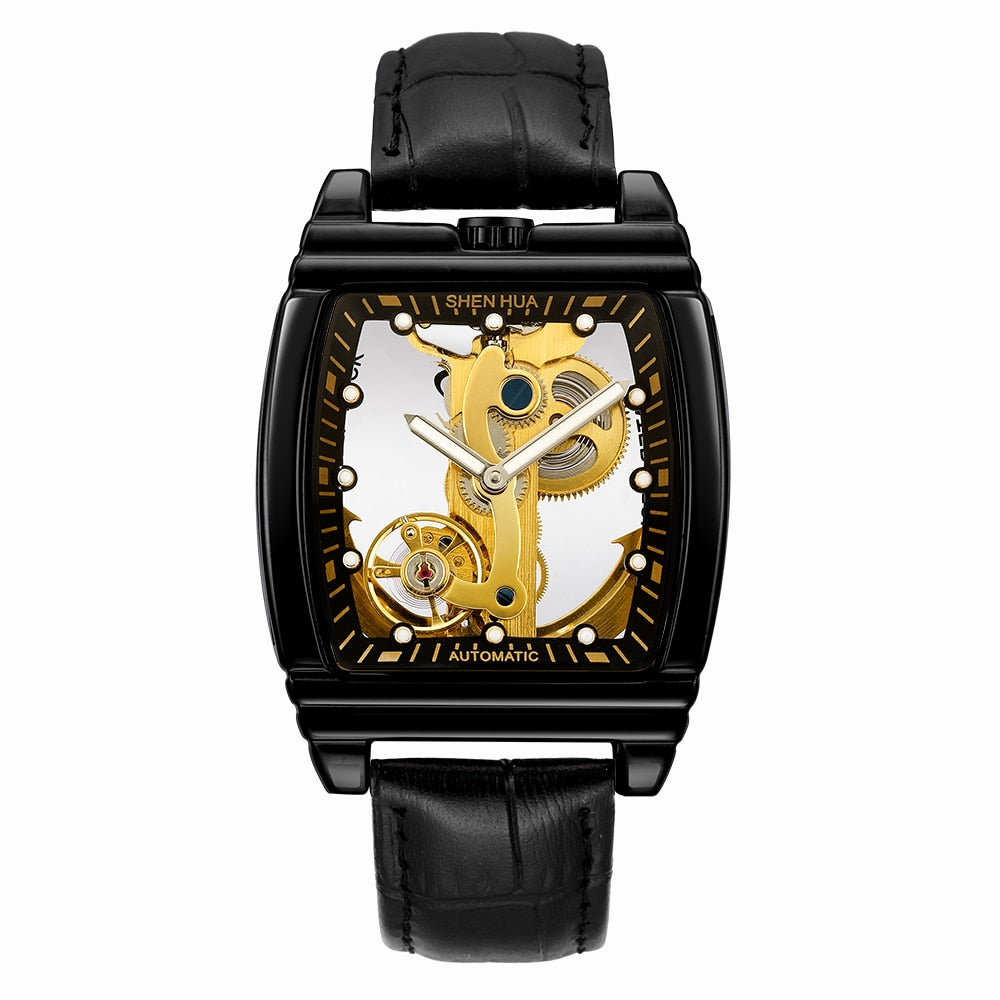 Gorben Luxury Men's Transparent Automatic Self - Winding Mechanical Wristwatch
