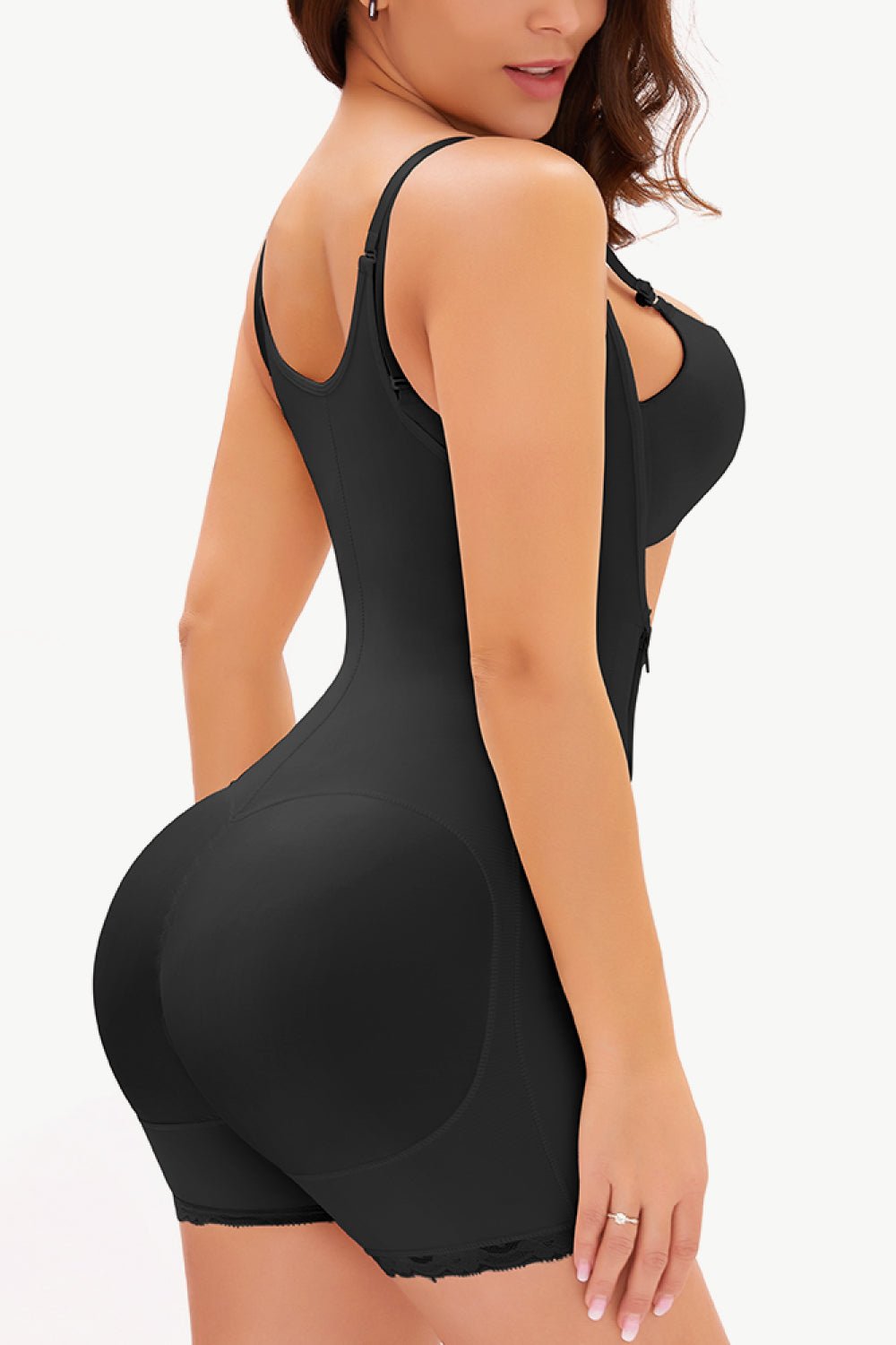 Full-Size Women's Under-Bust Shaping Bodysuit with Side Zipper