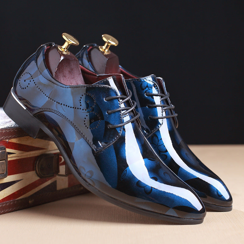 Extra Large Size Pointed Toe Flat Heel Front Tie Men's Daily Wearing Shoes