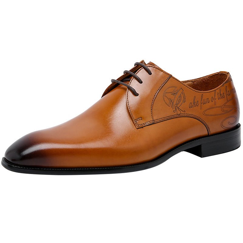 Wholesale Formal Men's First Layer Leather Pointed-Toe Low Upper Shoes Store