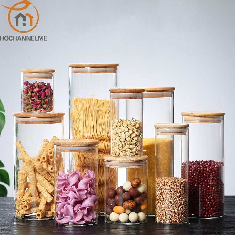 Wholesale Modern Glass Cookie, Candy, Spice, and Condiment Storage Jars with Lids for Kitchen Organization