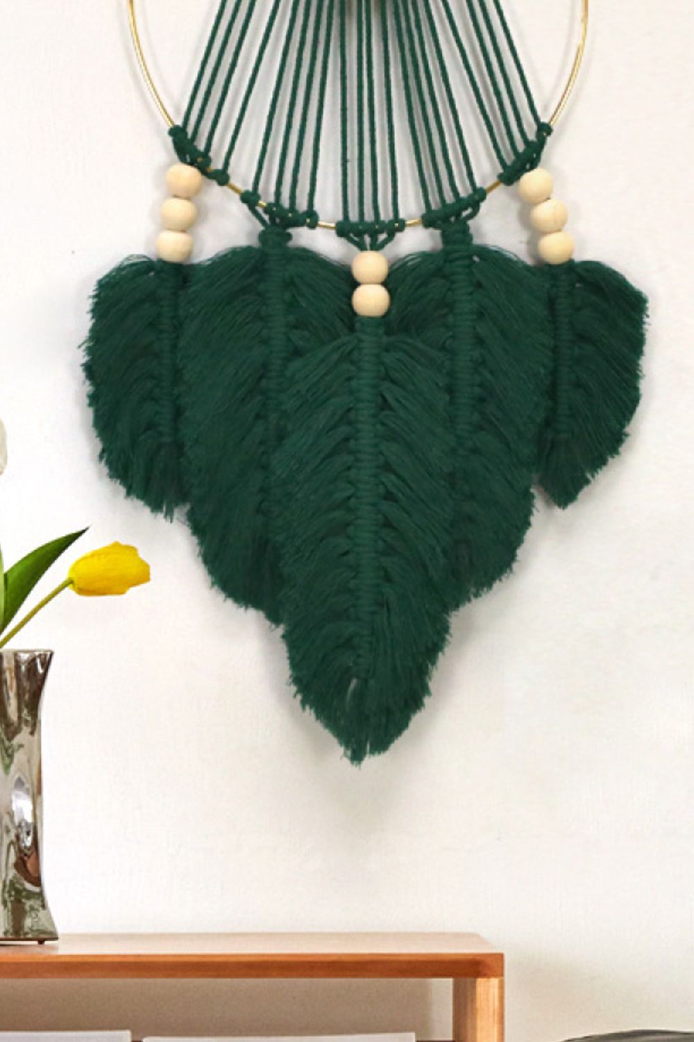 Handmade Feather Cotton Macrame Wall Hanging Decor for Home