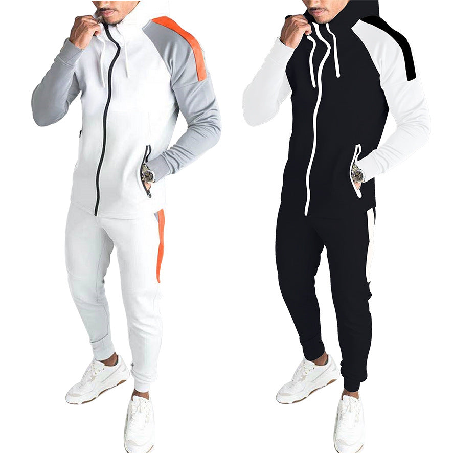 Men's Slim-Fit Zip-Up Jogger Set: Jacket and Sweatpants