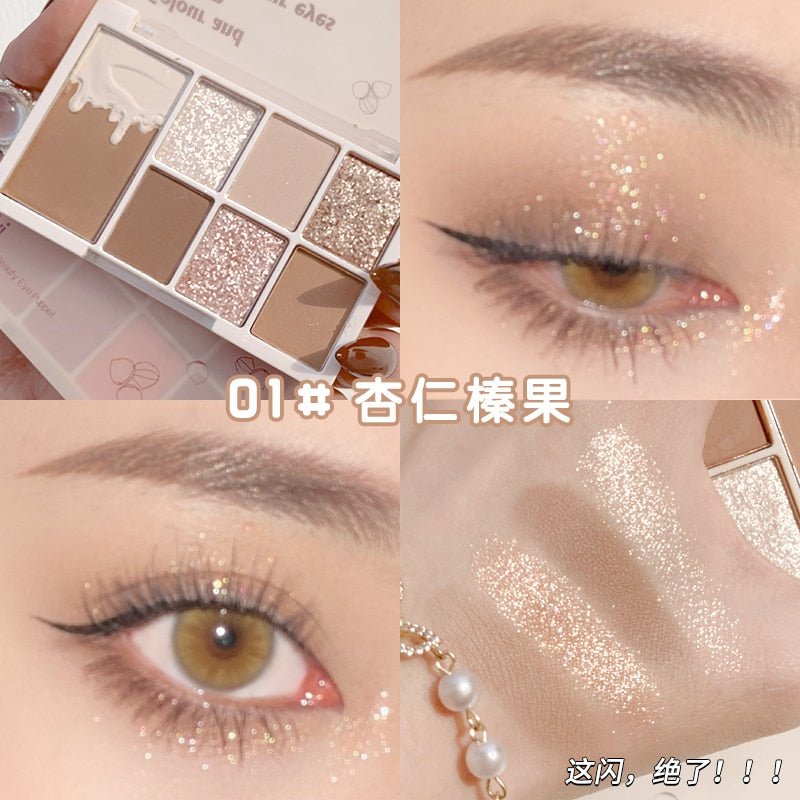 Xixi Glittery 7 - Color Eyeshadow Palette with Matte and Shimmer Finishes for Long - Lasting, Waterproof, and Eye - Brightening Makeup Cosmetics