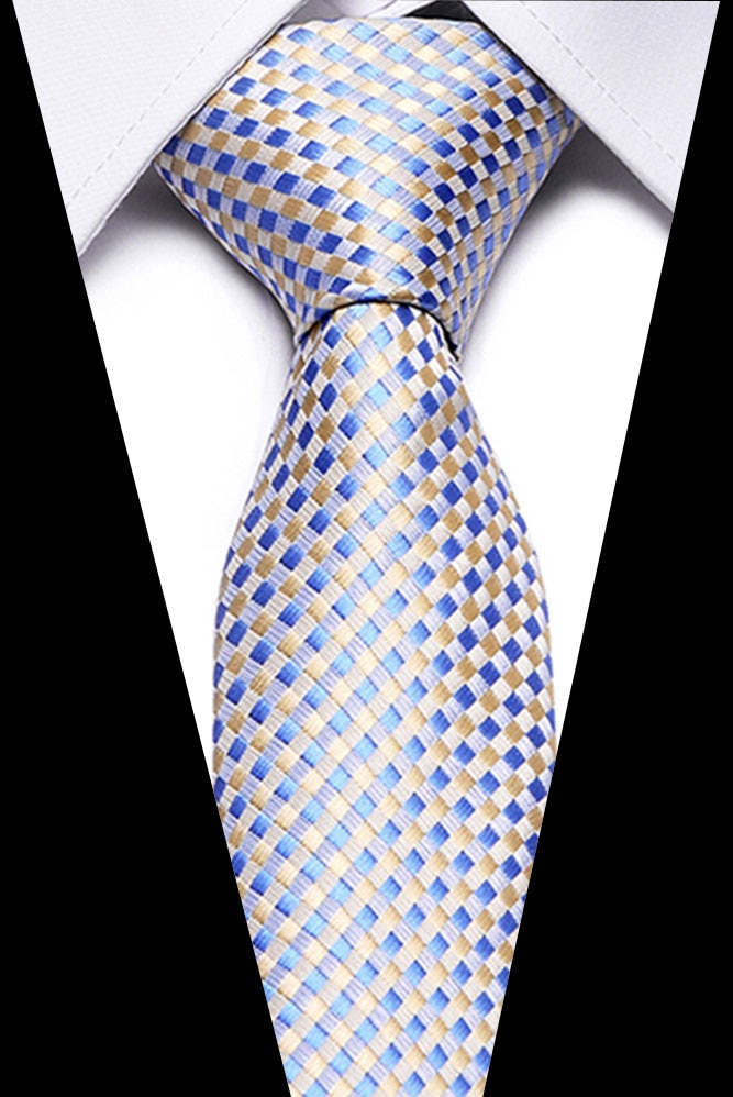 KissLuck Men's 100% Silk Classic Plaid Neckties in Multiple Colors