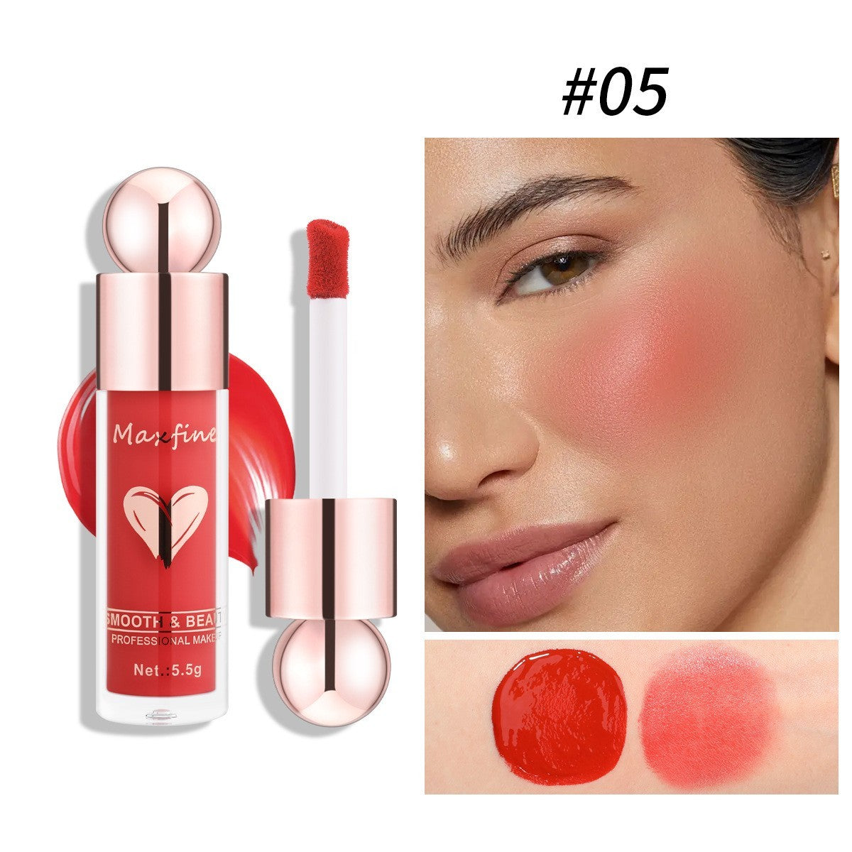 Natural Liquid Makeup Blush with Highlighting Effect