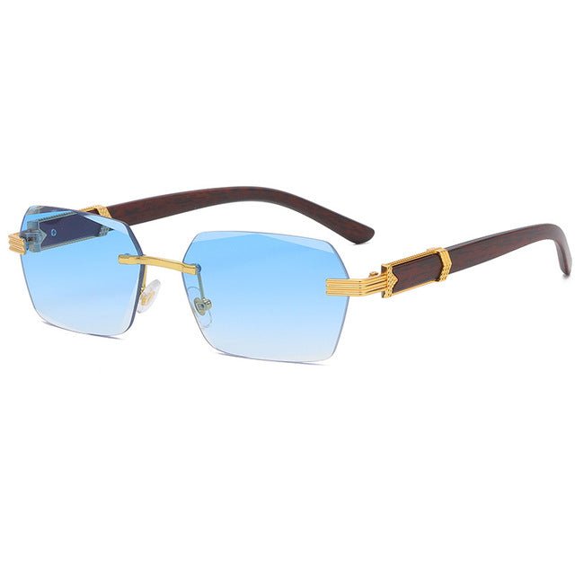 Stylish Frameless Eyeglasses with Exquisite Wood Grain Design