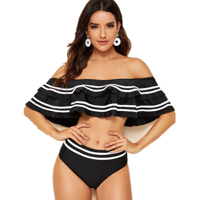 Plus Size High Waist Double Layer Sexy Bikini for Women