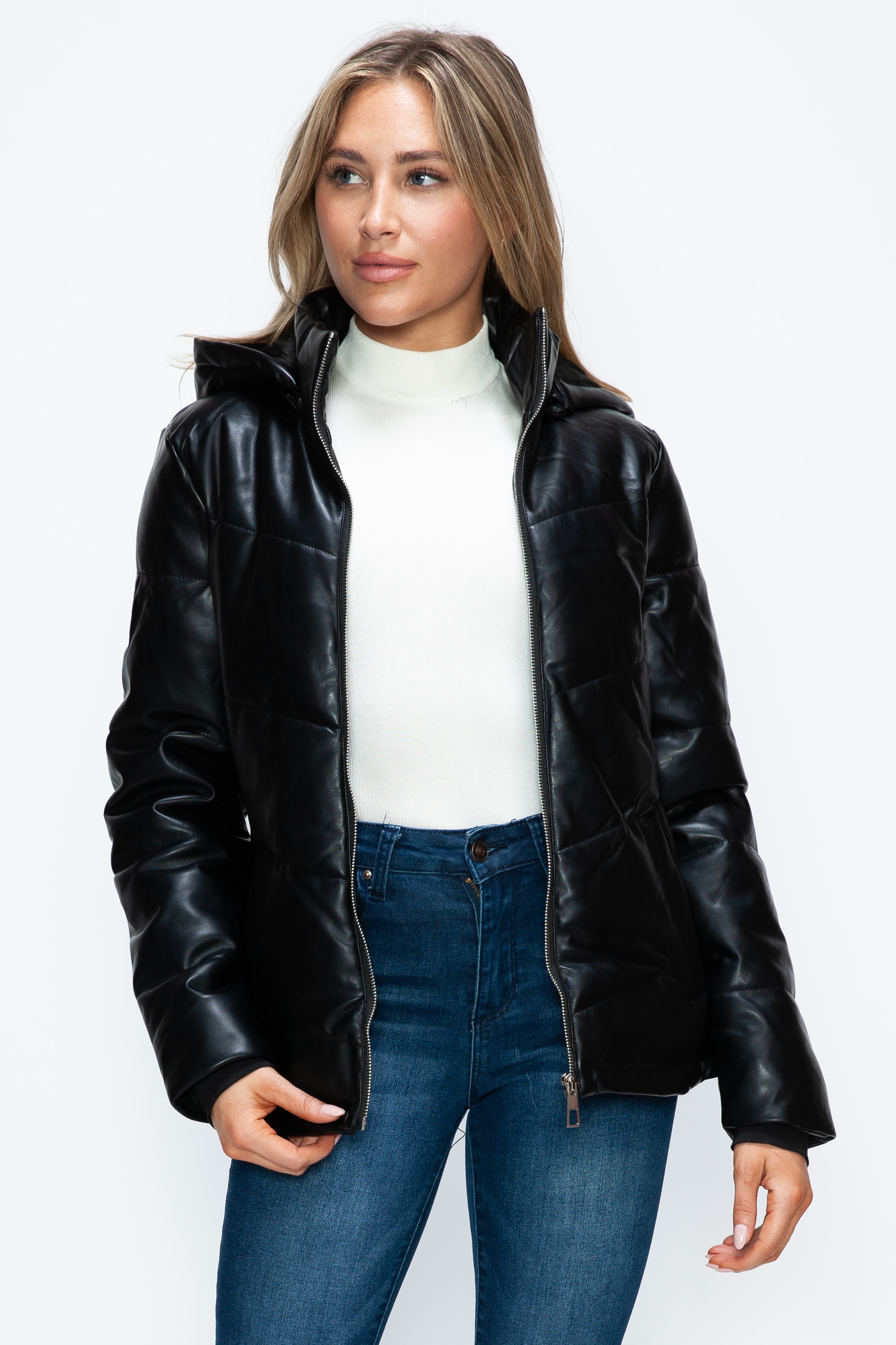 Versatile Pocketed Zip-Up Puffer Jacket with Detachable Hood