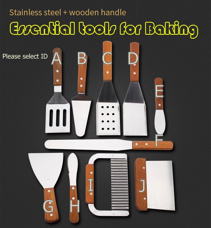 Leeseph Stainless Steel Dough Cutter, Steak Shovel & Pizza Salad Scraper - Kitchen Baking Tools