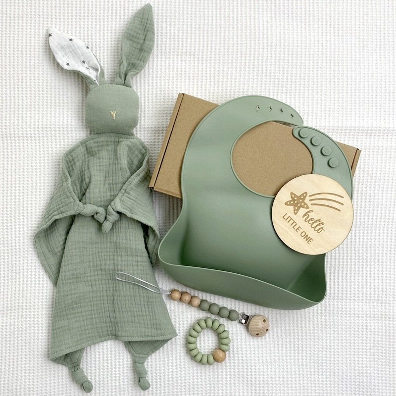 Adorable Solid - Color Cotton Baby Comfort Blanket Set