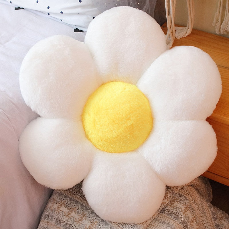 Soft Furry Plush Peach Blossom-Shaped Pillow for Baby Home Decor