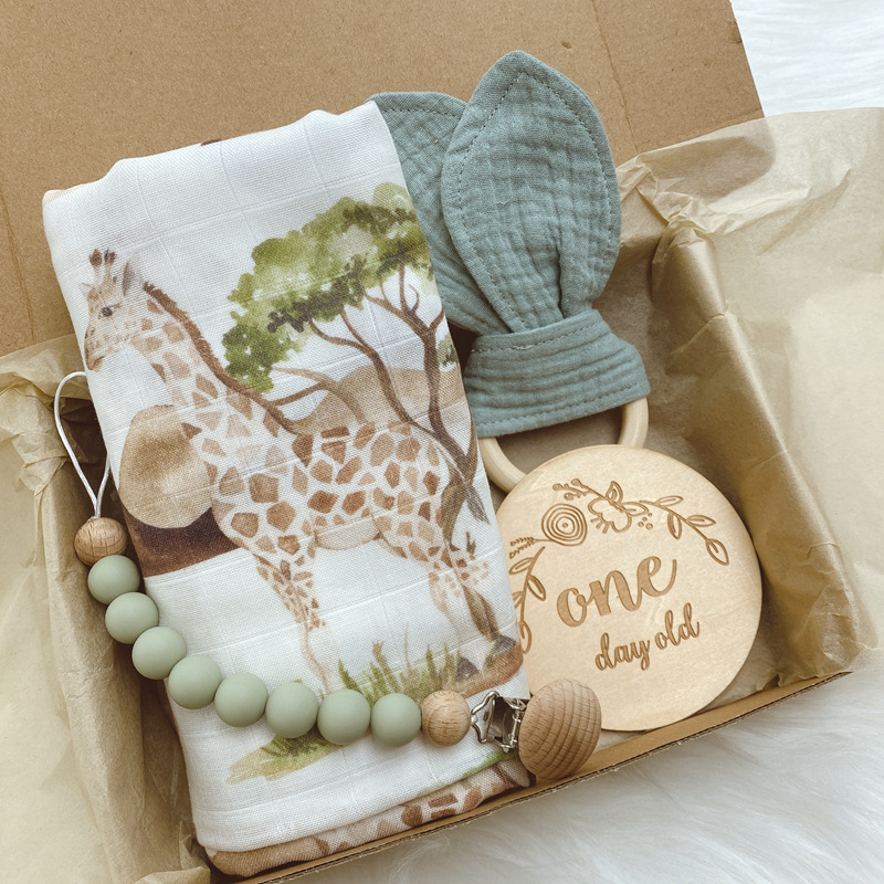 Adorable All - Over Print Multicolor Bohemian Baby Blanket Set