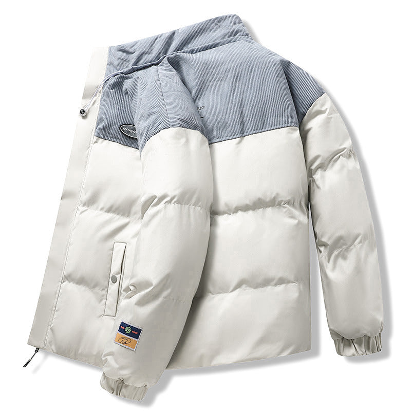 Men's Winter Fashionable and Loose Sports Down Cotton Coat with Stand-up Collar - A Warm and Casual Outerwear for the Cold Season