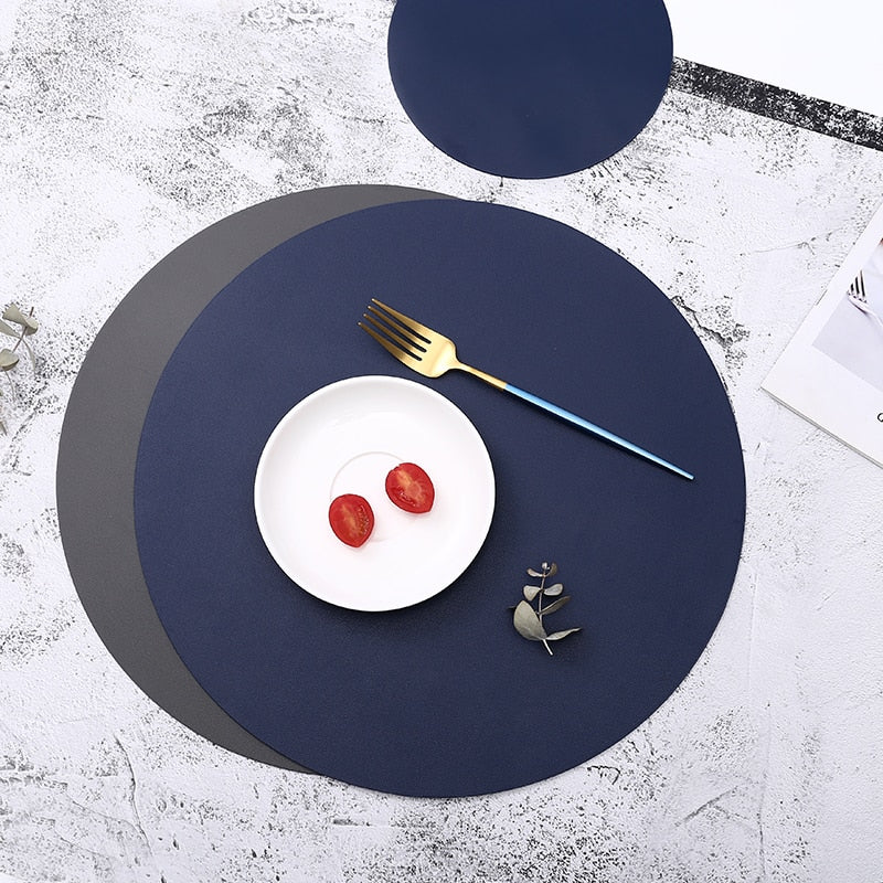 Insulating and Oil - Resistant PU Leather Placemats for Western Food Dining, Tableware Accessories, Bowl and Cup Coasters as Kitchen Decorations
