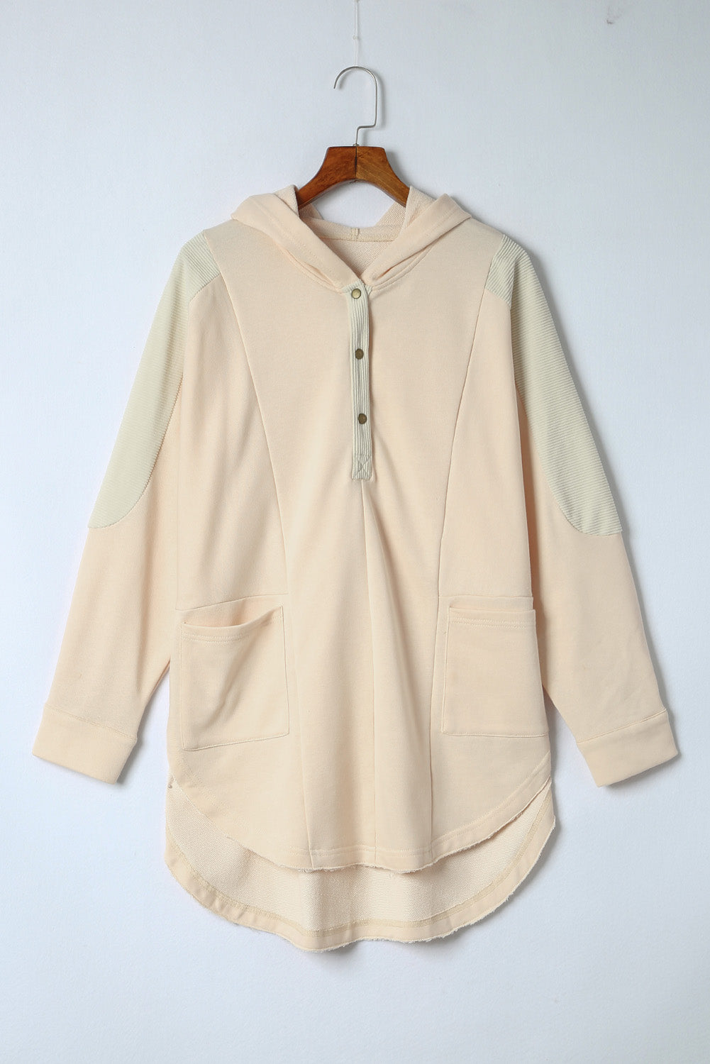Casual Long Sleeve Buttoned Hoodie with Practical Pockets