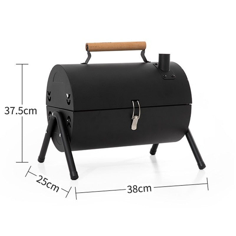 Portable Round Charcoal BBQ Grill Stove Ideal for 2 - 4 People's Patio, Camping, and Picnic Outdoor Cooking