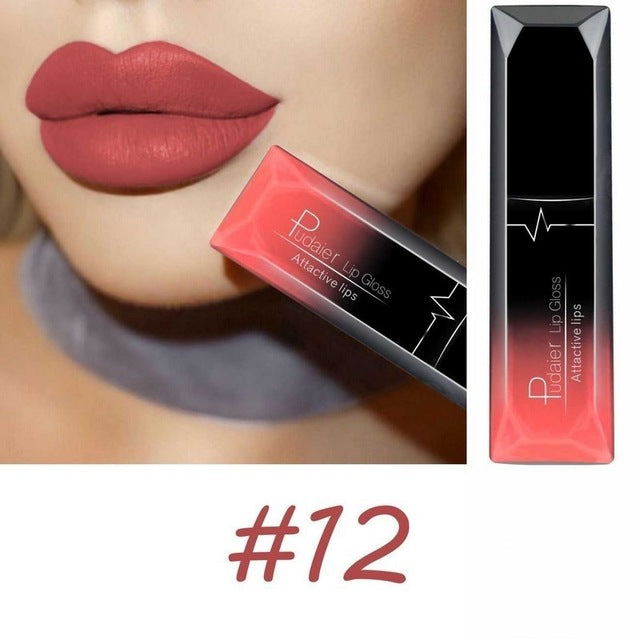 Long - lasting Waterproof Matte Lipstick with 21 Color Options