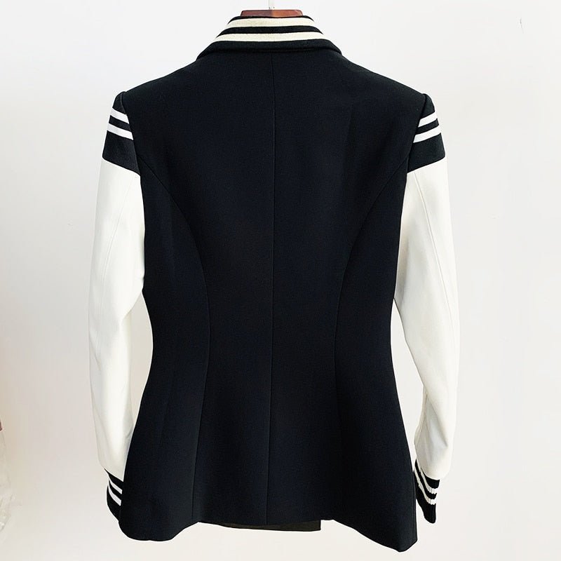 High-End High Street Women's Fashion Varsity Blazer Jacket