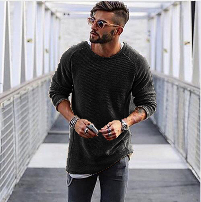 Comfortable Men's Loose-fit Acrylic Sweater in Multiple Colors