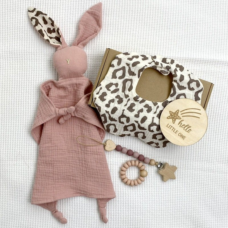 Adorable Solid - Color Cotton Baby Comfort Blanket Set
