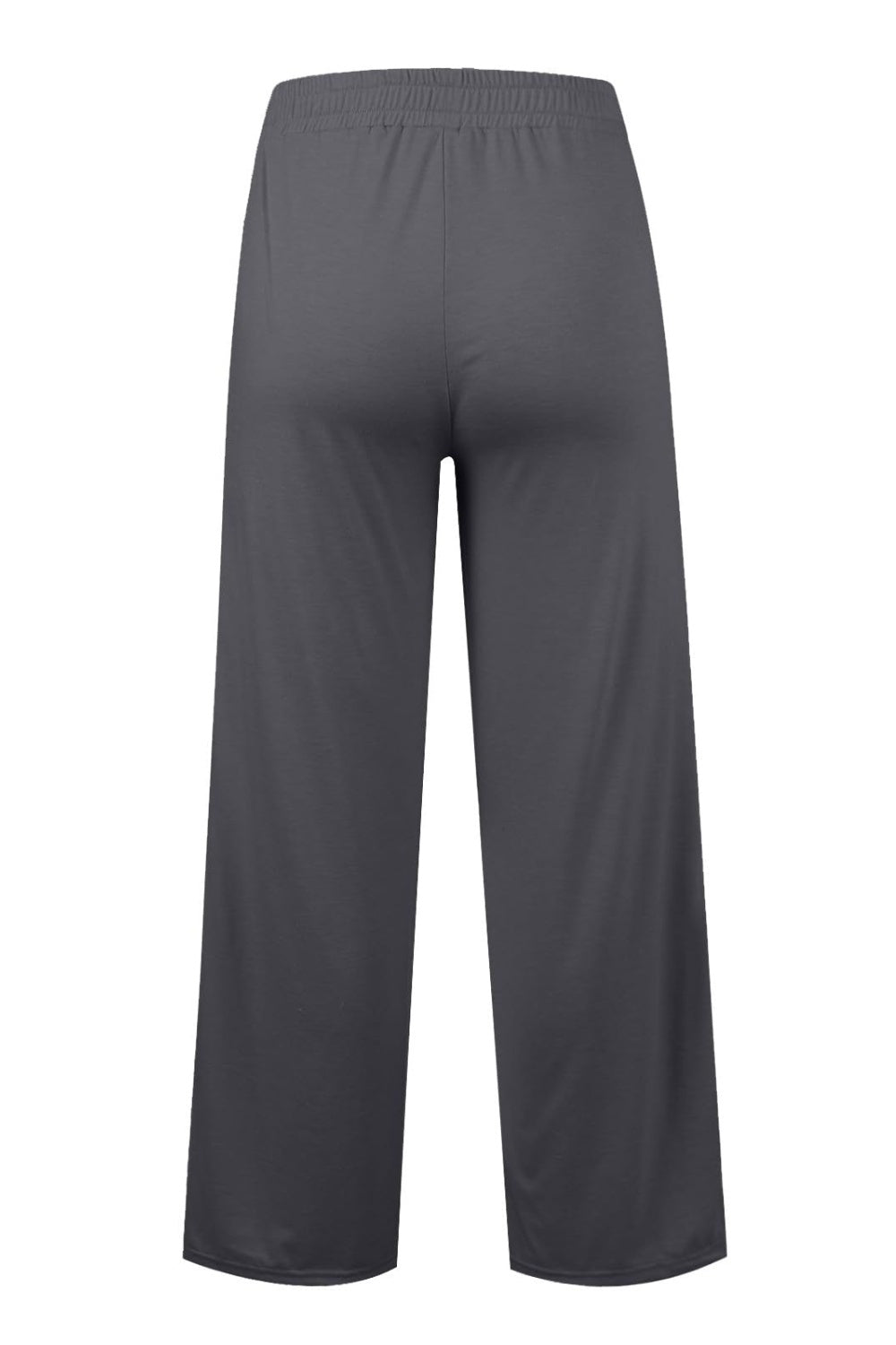 Fashionable Drawstring Elastic Waist Wide Leg Polyester Pants for Comfortable Wear