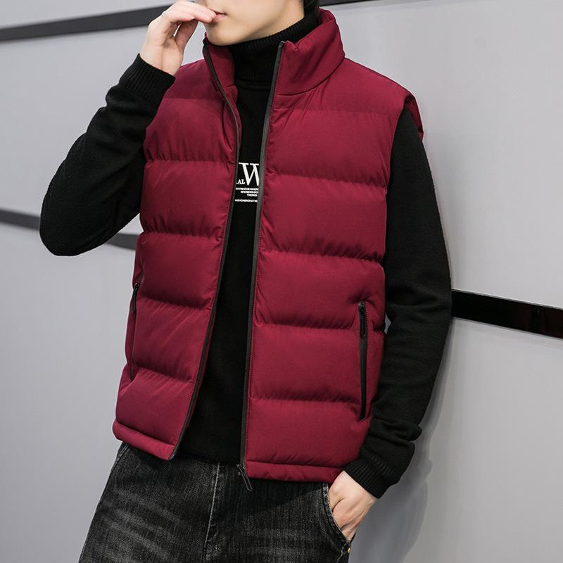 Men's Casual Style Solid Color Polyester Zip-up Vest for Everyday Wear