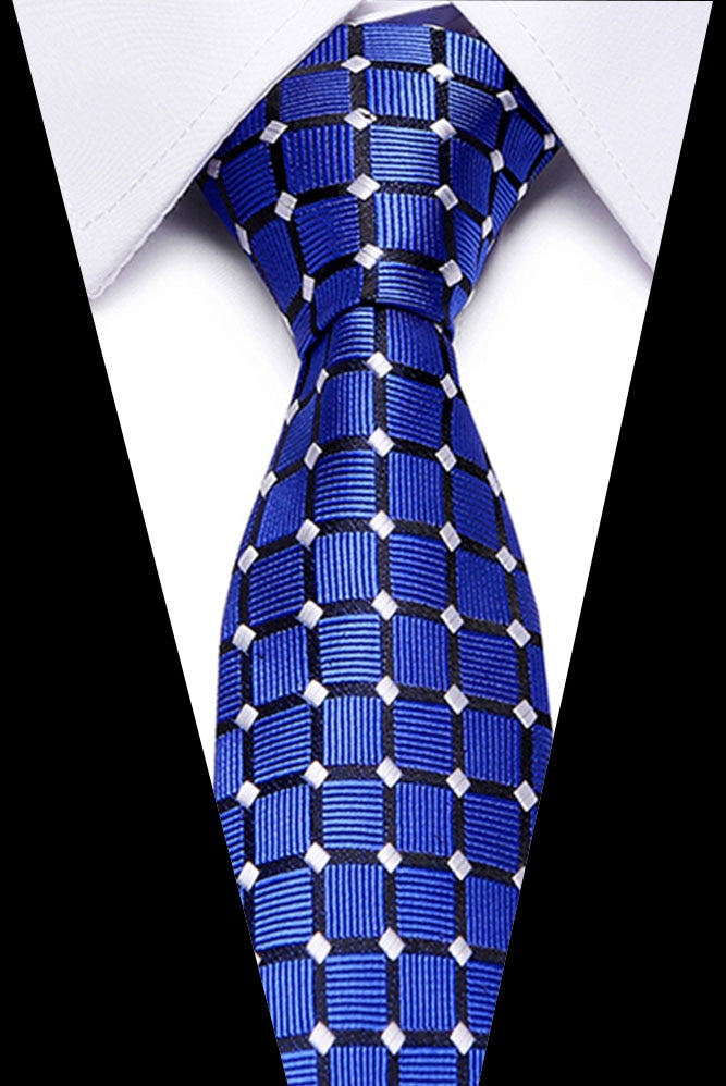 KissLuck Men's 100% Silk Classic Plaid Neckties in Multiple Colors