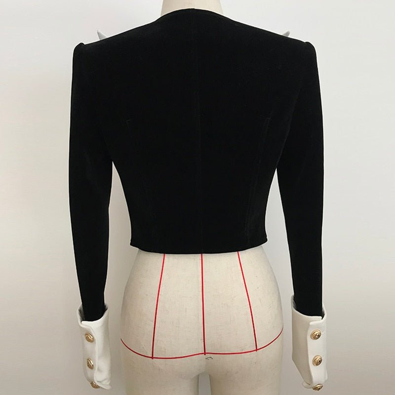 O'ZACKET Women's Spring/Autumn White Collar Short Polyester Cotton Blazer