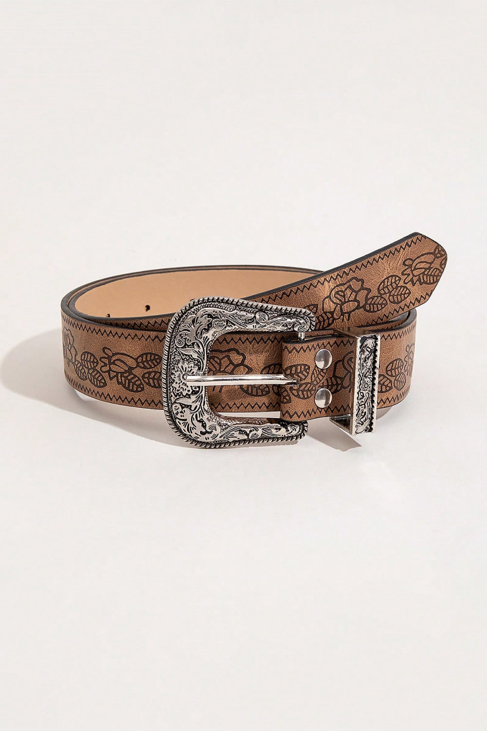 Exquisite Floral Design PU Leather Fashion Belt