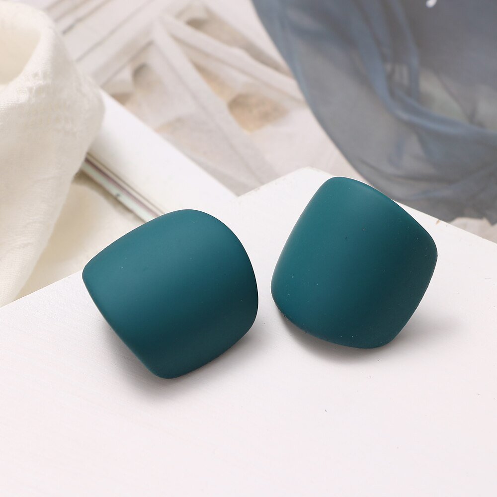 Fashionable Geometric Drop Earrings for Women Made of Acrylic and Zinc Alloy in Black and Turquoise Colors