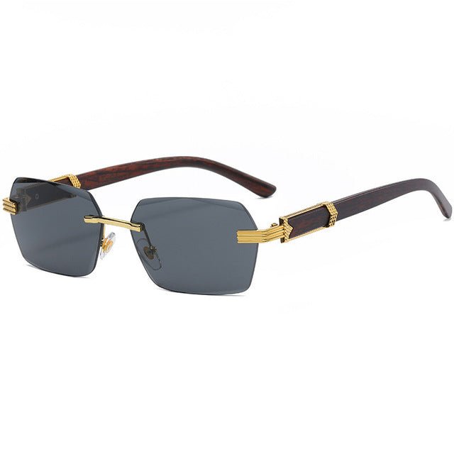 Stylish Frameless Eyeglasses with Exquisite Wood Grain Design