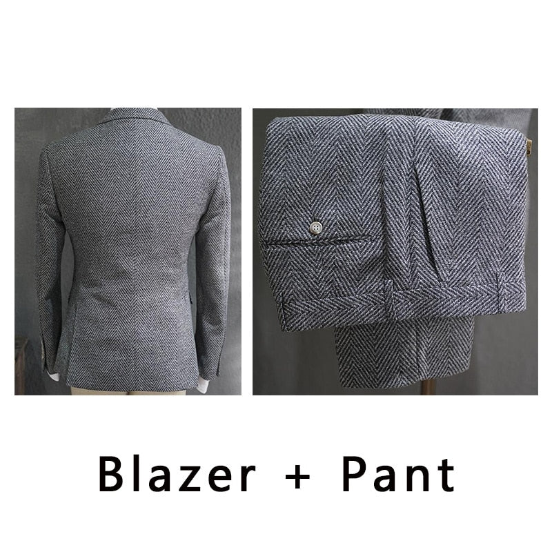 Stylish Men's Three-Piece British-Inspired Formal Suit for Business and Special Occasions