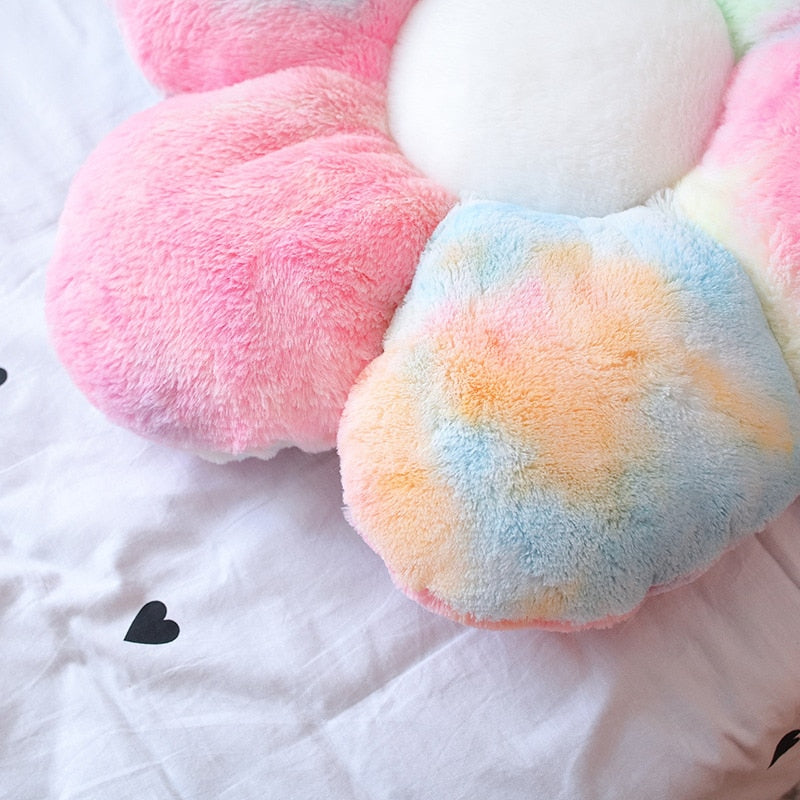 Soft Furry Plush Peach Blossom-Shaped Pillow for Baby Home Decor