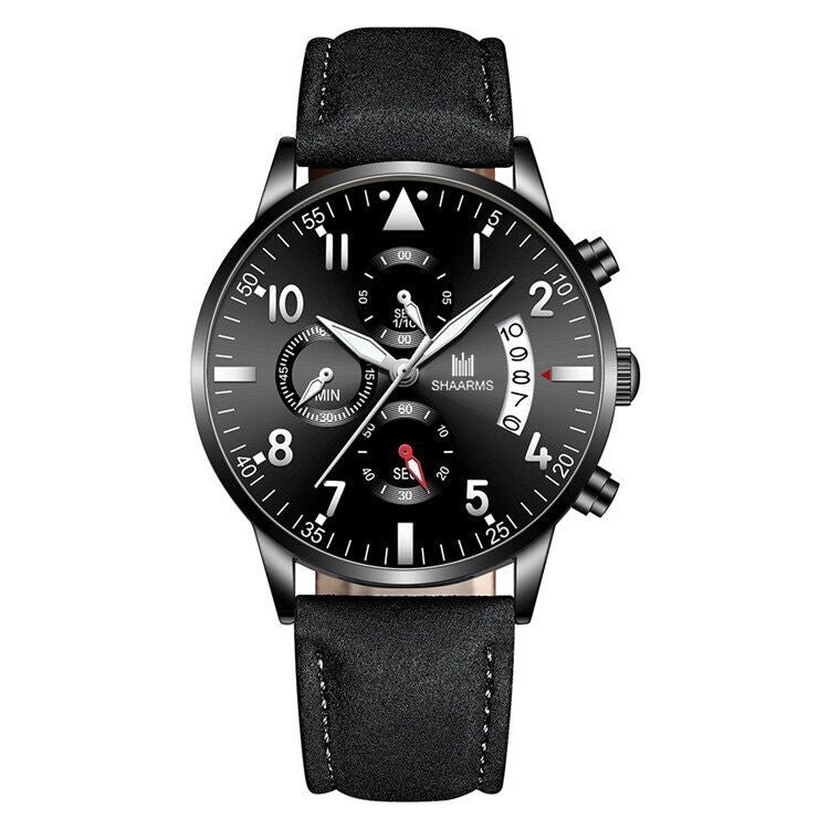 Fashionable Men's Stainless Steel Buckle Wristwatch with Quartz Movement
