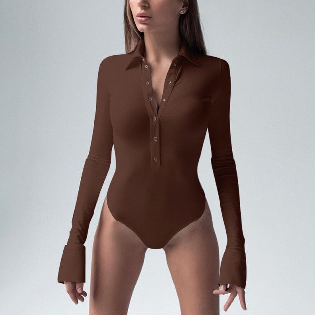 High - quality Polyester and Spandex Long Sleeve Sexy Bodysuit