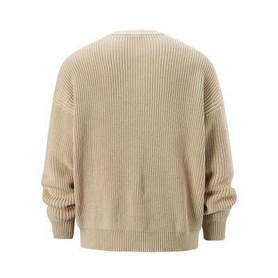 Men's Stretchable Long Sleeve Round Neck Cotton-Polyester Sweater