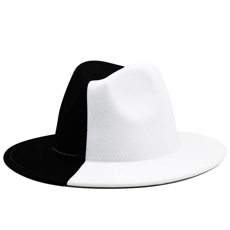 Half-and-Half Style Cotton Fedora Hat for All Seasons