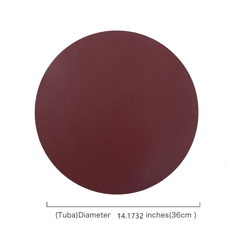 Insulating and Oil - Resistant PU Leather Placemats for Western Food Dining, Tableware Accessories, Bowl and Cup Coasters as Kitchen Decorations