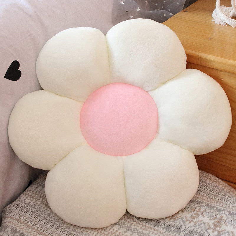 Soft Furry Plush Peach Blossom-Shaped Pillow for Baby Home Decor