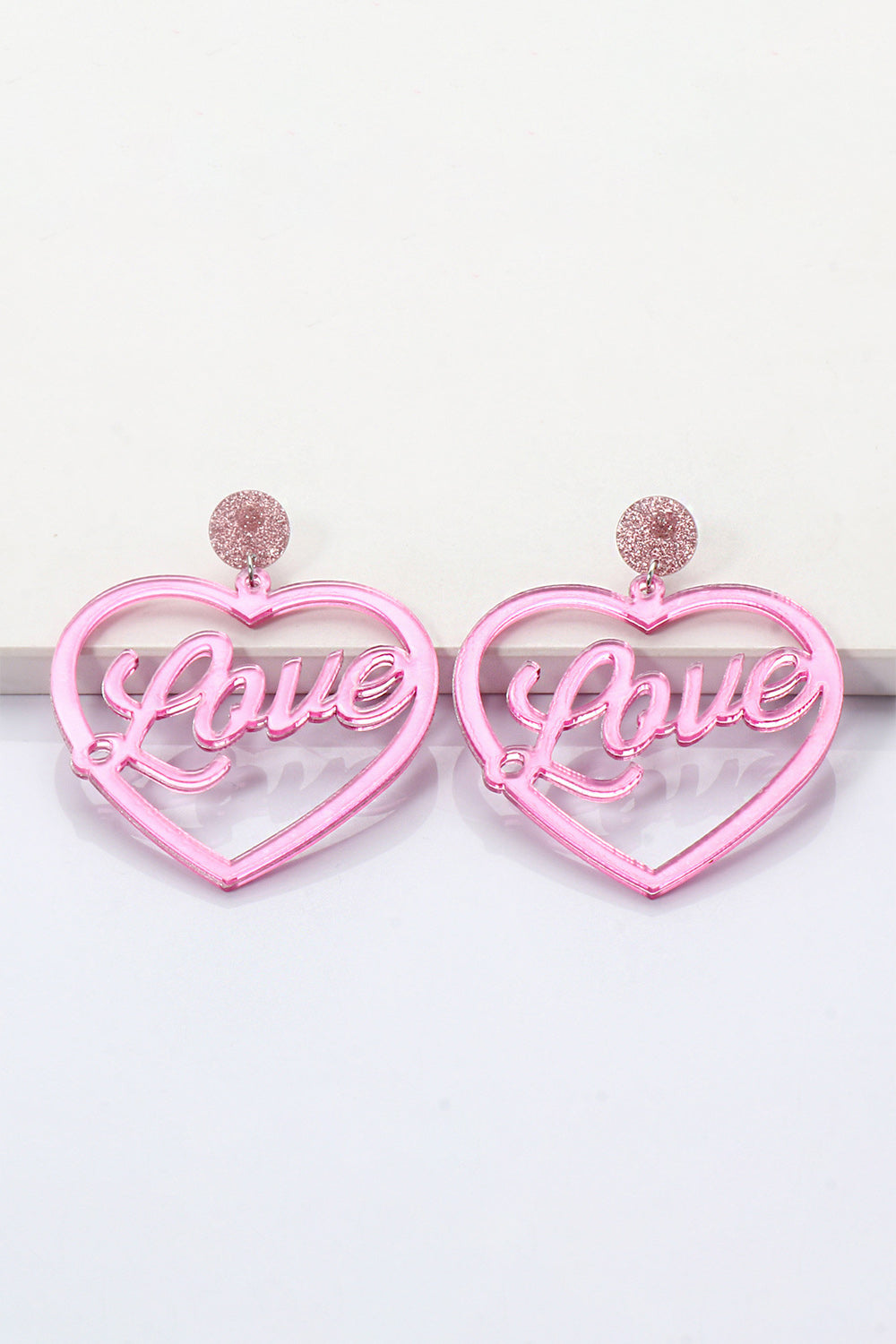 Stylish Modern Heart - Shaped Acrylic Dangle Earrings for Fashion Lovers