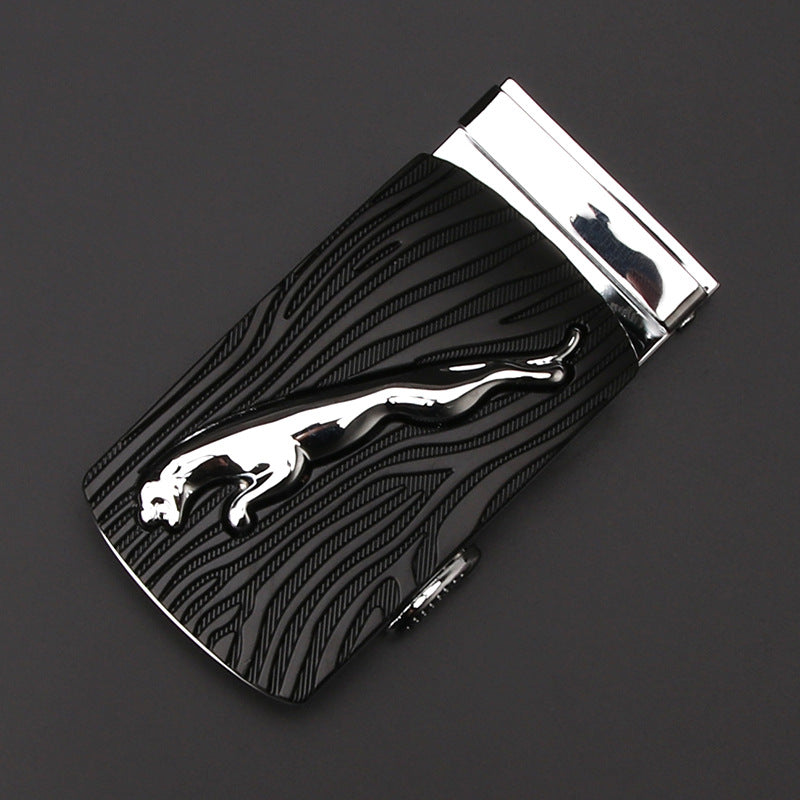 Men's Business Style Automatic Buckle Genuine Leather Belt for All Seasons