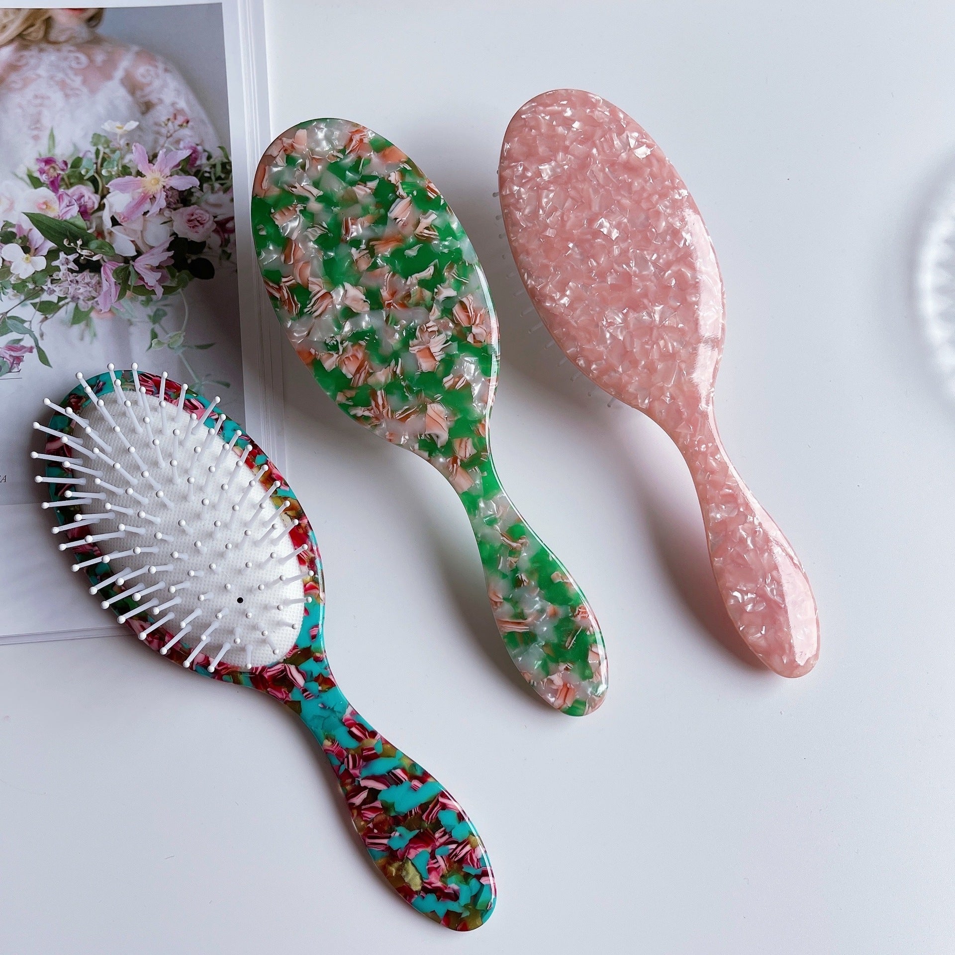 Stylish Fashionable Tourtoise Shell Design Air Cushion Hair Brush for Everyday Use