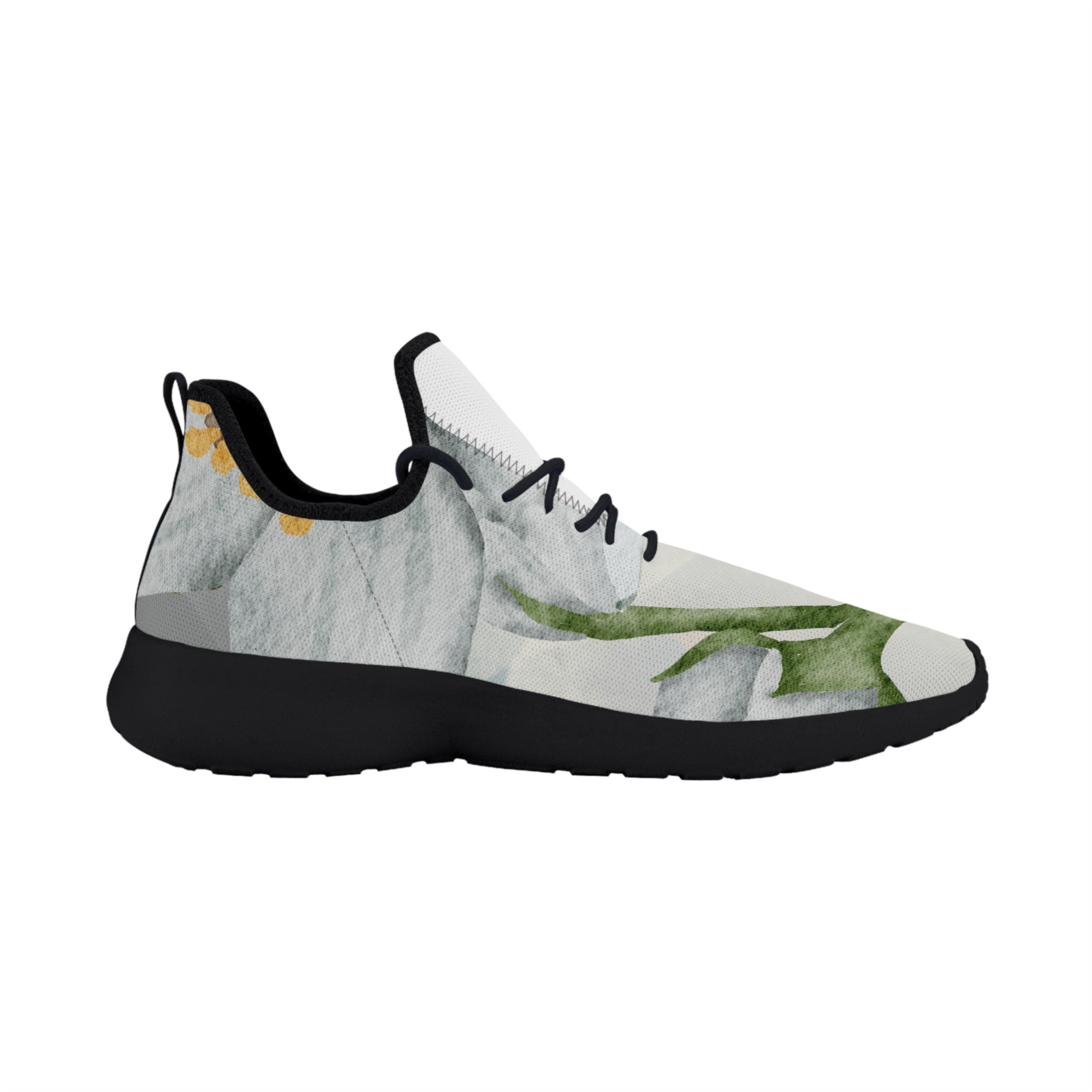 Men's Fashionable New Gray Soft Floral Mesh Knit Athletic Sneakers Designed by Dunbi