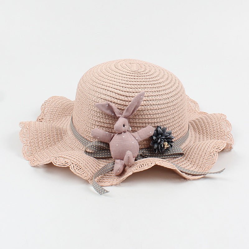 Korean-Style Girl's Adjustable Rabbit-Themed Sun Hat and Matching Shoulder Bag for 4 - 8 Years Old (Sold Separately)